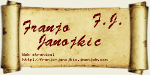 Franjo Janojkić vizit kartica